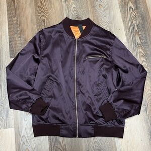 YKK Token purple satin bomber jacket L